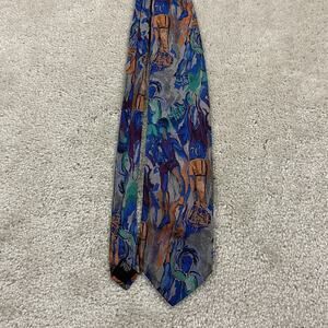 MBP Tie Mens Abstract Art Silk Hand Finished USA Multicolor Vintage 90s Sports